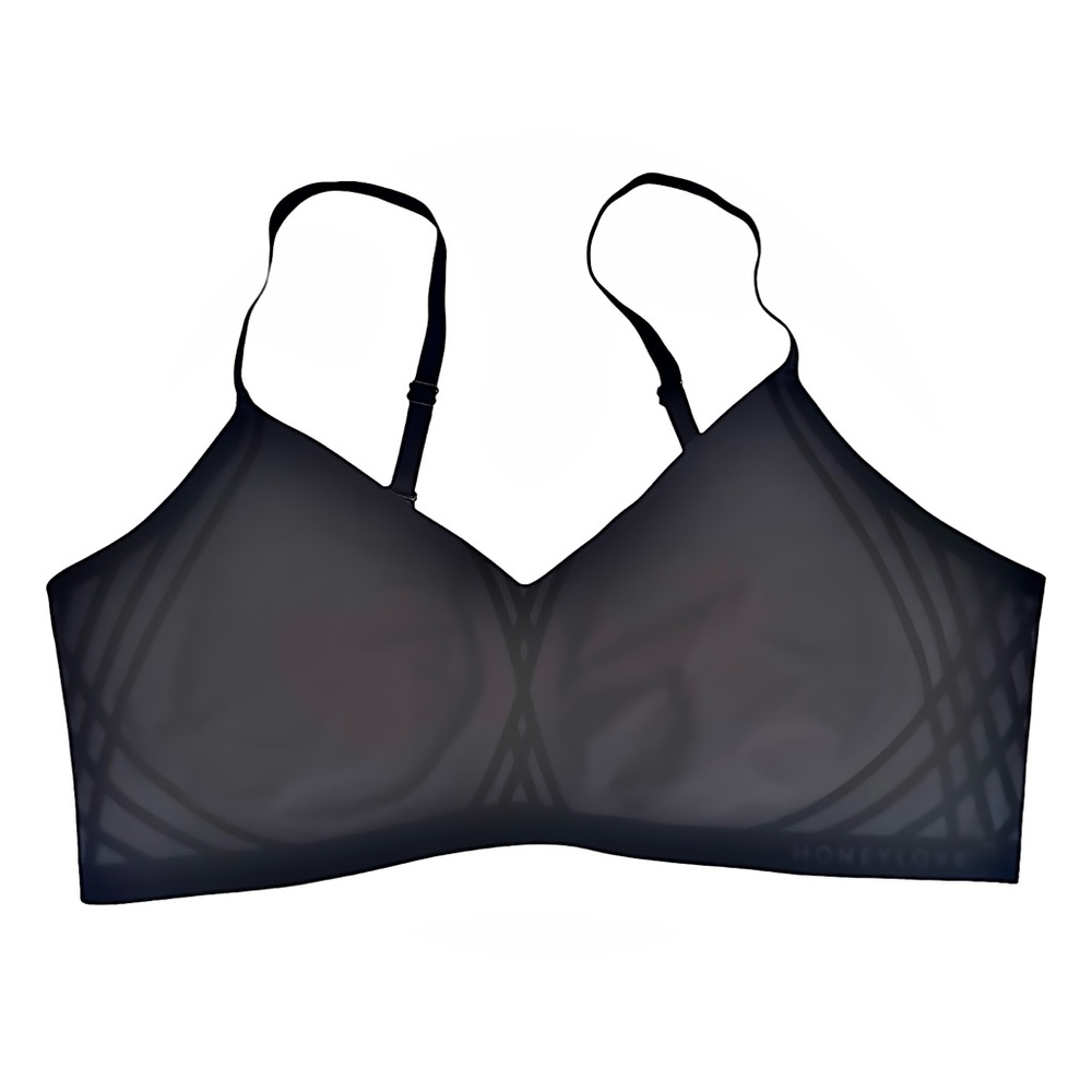 Honeylove Silhouette Bra Size XL Black Adjustable Straps Wireless